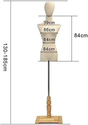 مانکن خیاطی زنانه، مانکن خیاطی، مانکن لباس، مانکن ویترینی، نیم تنه خیاطی زنانه با پایه چوبی