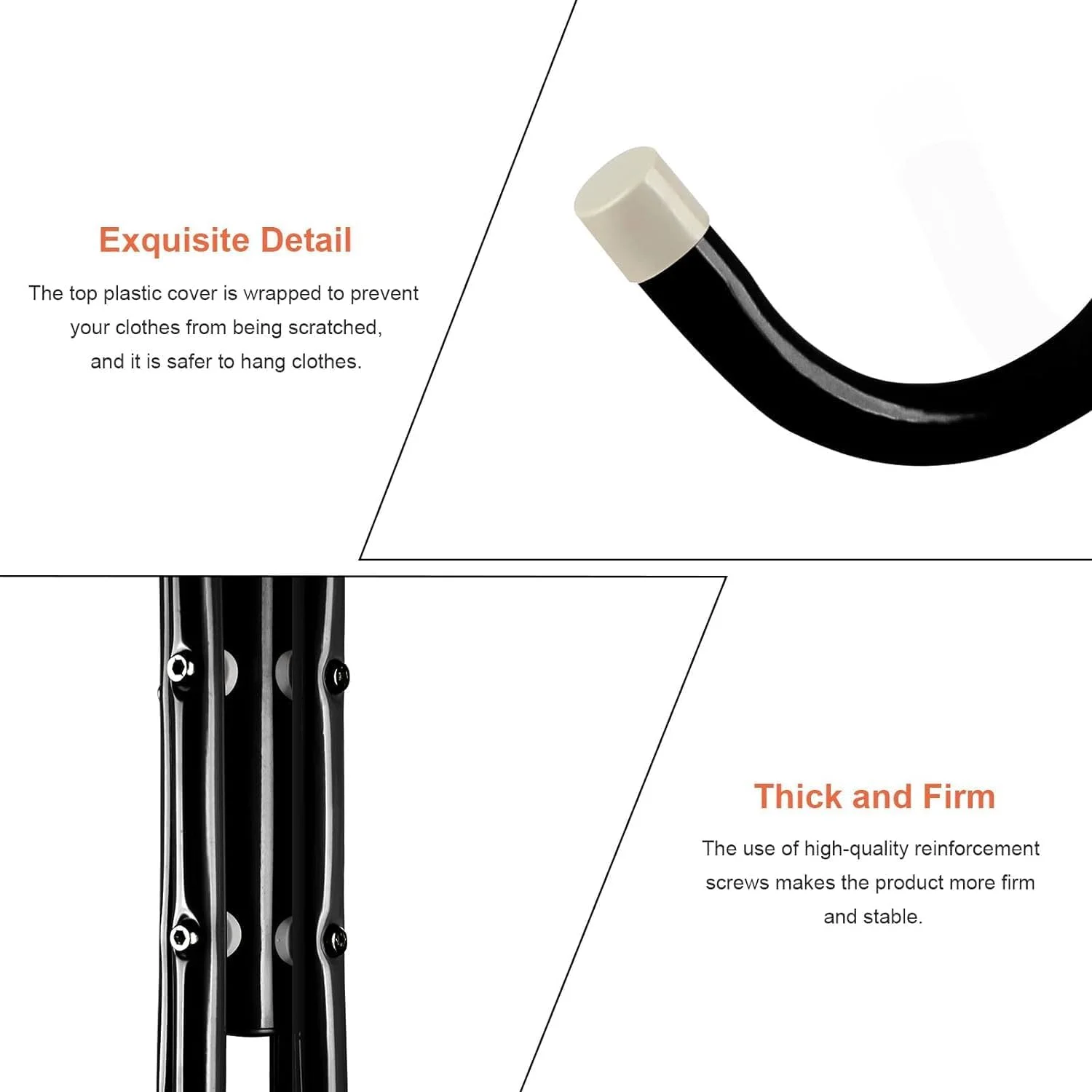 جالباسی ایستاده مارک کیو با 12 آویز، مناسب برای کلاه، کیف دستی، شال، عبا، حجاب، ژاکت، چتر، ورودی منزل، اتاق خواب، راهرو، خوابگاه، دفتر کار، مشکی