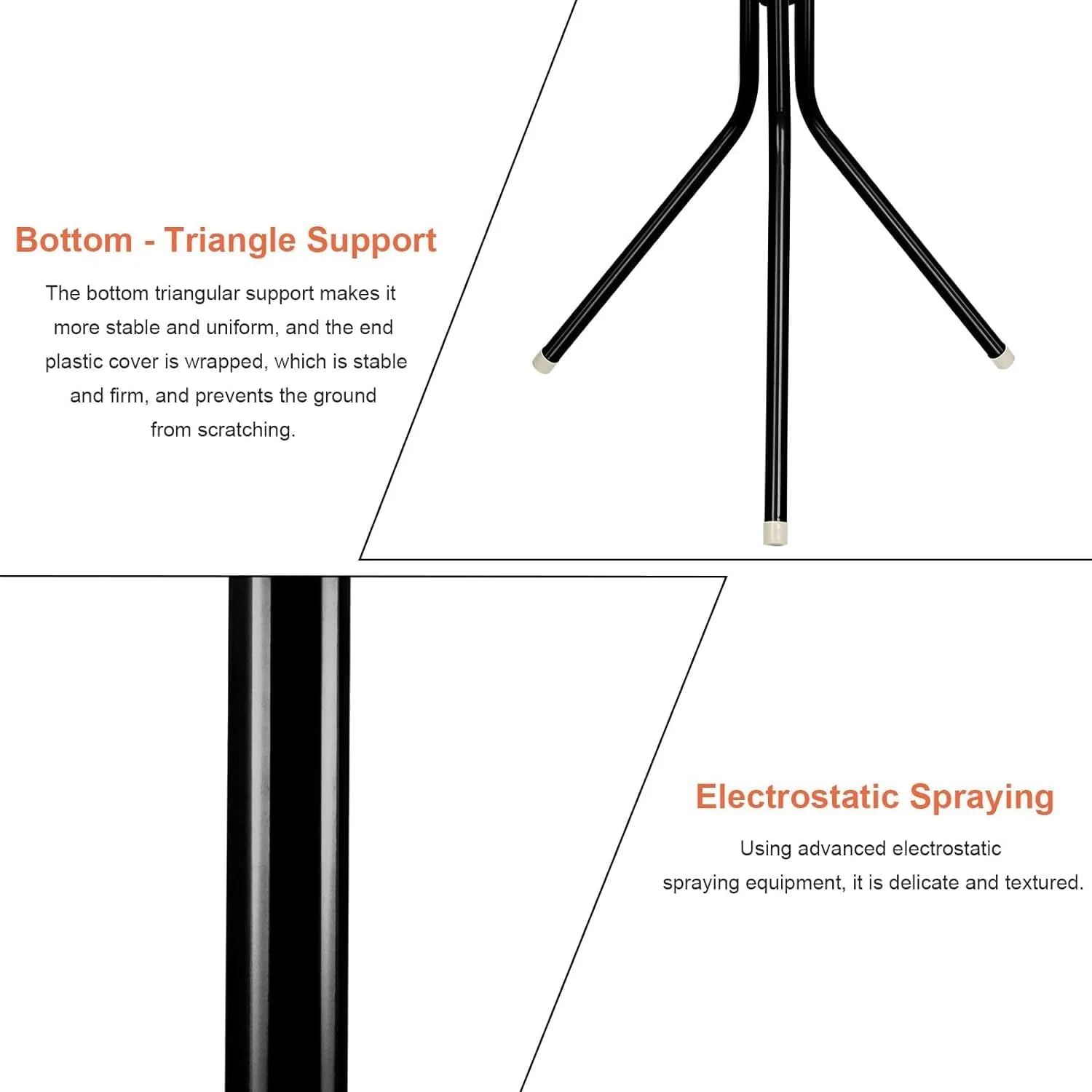 جالباسی ایستاده مارک کیو با 12 آویز، مناسب برای کلاه، کیف دستی، شال، عبا، حجاب، ژاکت، چتر، ورودی منزل، اتاق خواب، راهرو، خوابگاه، دفتر کار، مشکی