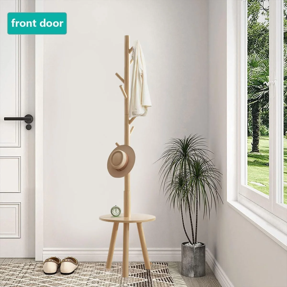 جالباسی ایستاده MedMad، جالباسی چوبی با ۸ آویز، مناسب برای ورودی، راهرو، اتاق خواب، دفتر کار (طبیعی) جالباسی ایستاده MedMad، جالباسی چوبی با ۸ آویز، مناسب برای ورودی، راهرو، اتاق خواب، دفتر کار (طبیعی)