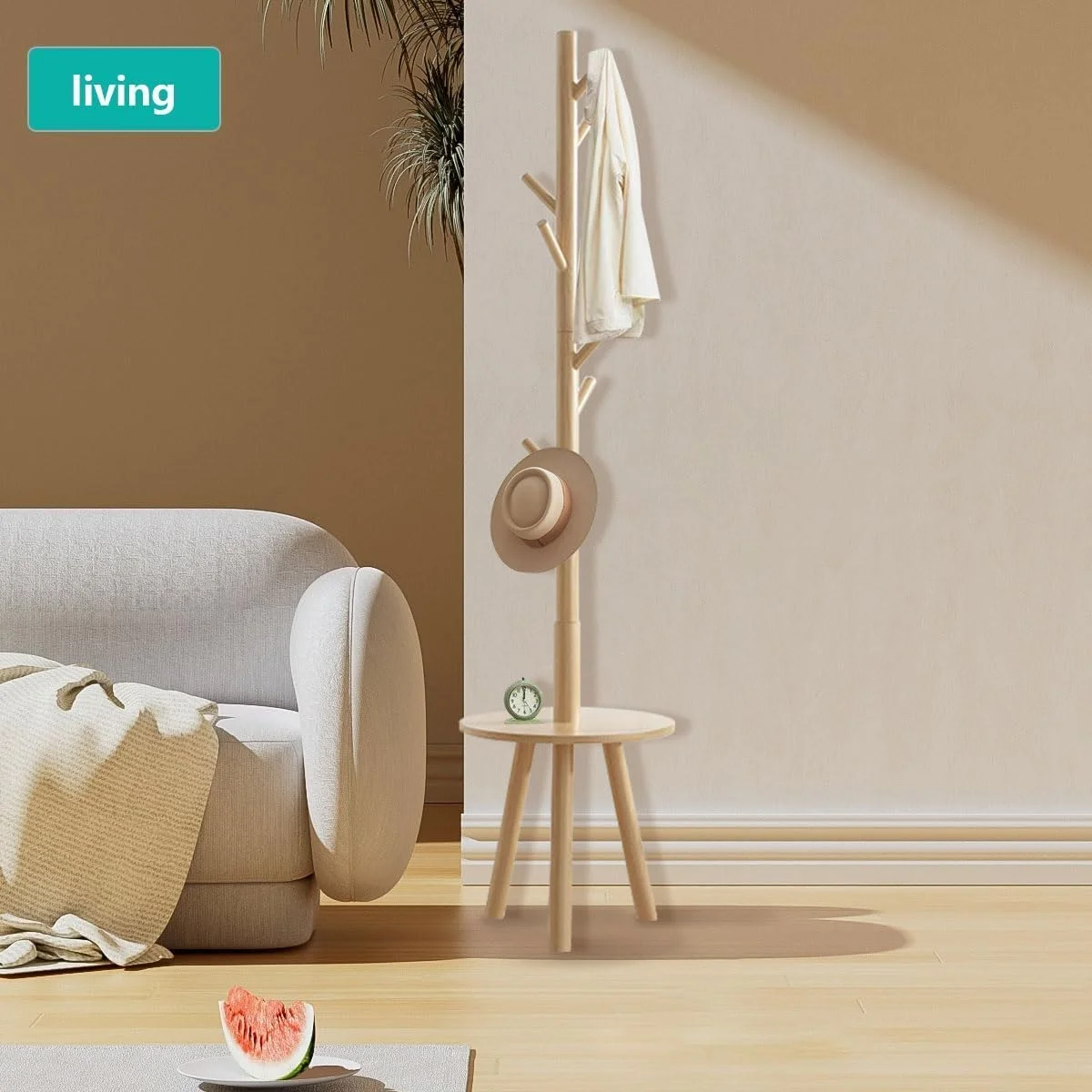 جالباسی ایستاده MedMad، جالباسی چوبی با ۸ آویز، مناسب برای ورودی، راهرو، اتاق خواب، دفتر کار (طبیعی) جالباسی ایستاده MedMad، جالباسی چوبی با ۸ آویز، مناسب برای ورودی، راهرو، اتاق خواب، دفتر کار (طبیعی)