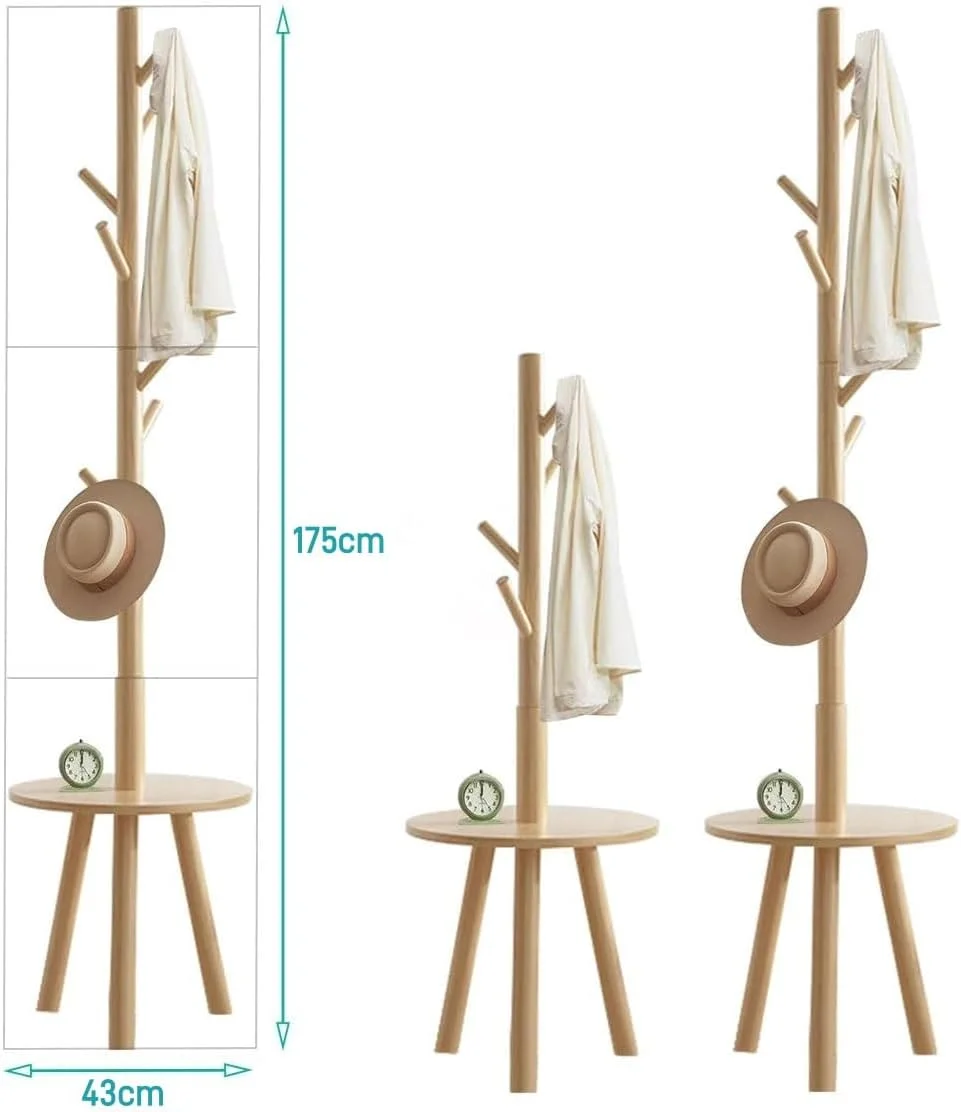 جالباسی ایستاده MedMad، جالباسی چوبی با ۸ آویز، مناسب برای ورودی، راهرو، اتاق خواب، دفتر کار (طبیعی) جالباسی ایستاده MedMad، جالباسی چوبی با ۸ آویز، مناسب برای ورودی، راهرو، اتاق خواب، دفتر کار (طبیعی)