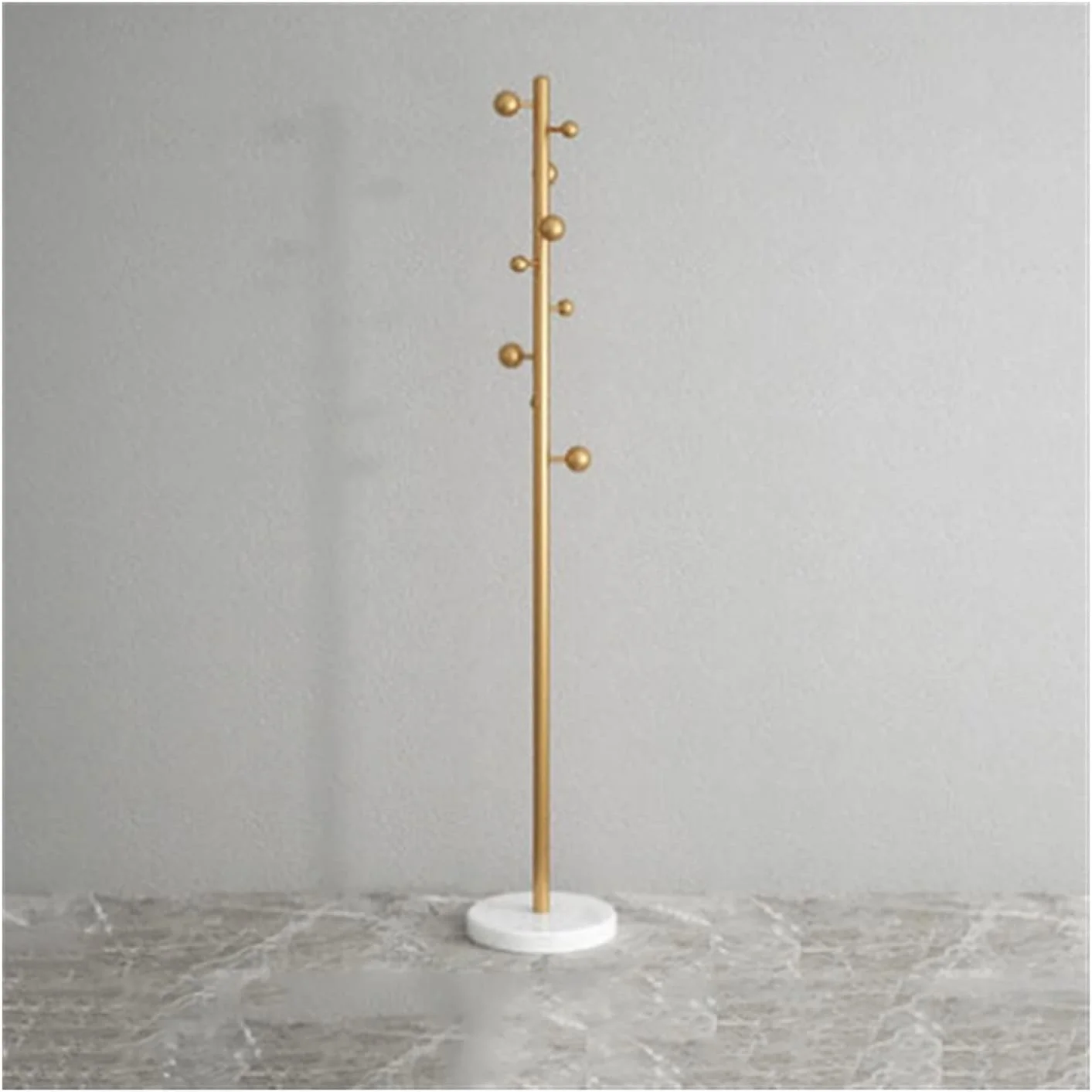 جالباسی فلزی ایستاده با ۹ آویز برای کت، کلاه و کیف - شیک و بادوام مناسب برای ورودی منزل، راهرو و نگهداری وسایل اداری