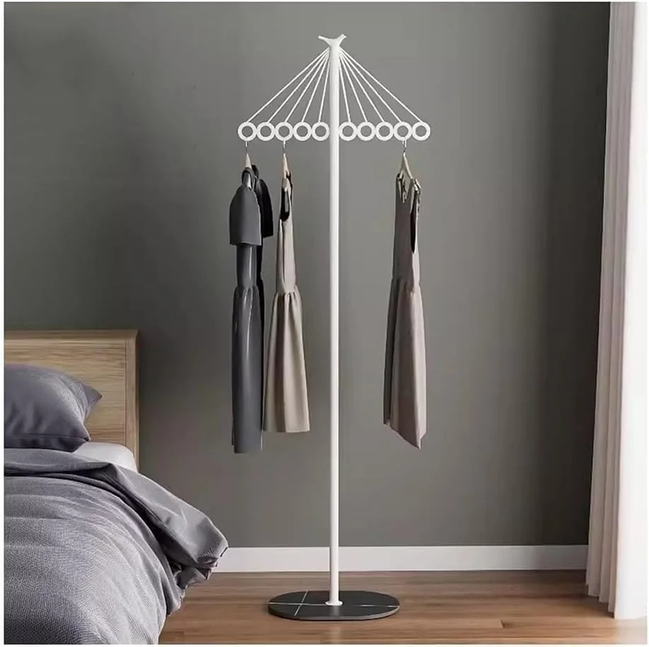 رخت آویز فلزی MostNow، رخت آویز ایستاده مدرن با پایه مرمری طبیعی، طرح چتری با 10 سوراخ آویز، رخت آویز ایستاده برای اتاق خواب (سفید) رخت آویز فلزی MostNow، رخت آویز ایستاده مدرن با پایه مرمری طبیعی، طرح چتری با 10 سوراخ آویز، رخت آویز ایستاده برای اتاق خواب (سفید)