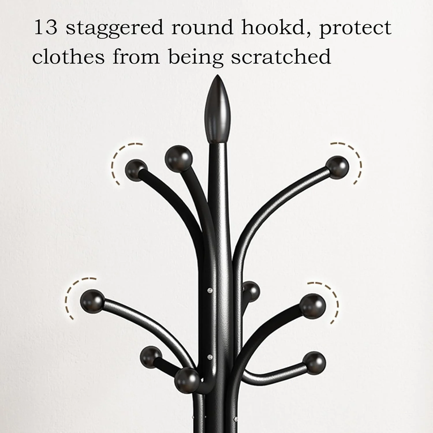 چوب لباسی ایستاده فلزی مدرن با پایه مرمر - دارای 13 آویز برای لباس، کیف، ژاکت و کلاه - مناسب برای ورودی و اتاق خواب (سفید)