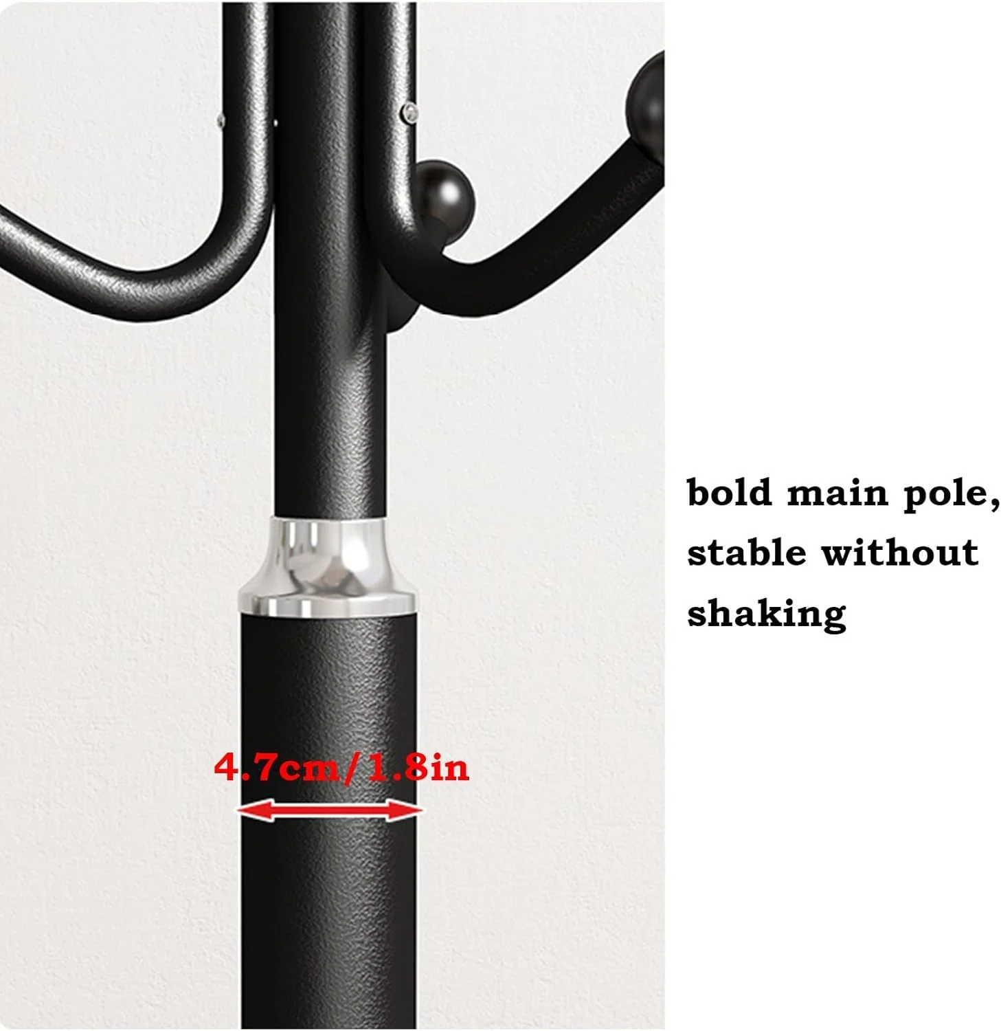 چوب لباسی ایستاده فلزی مدرن با پایه مرمر - دارای 13 آویز برای لباس، کیف، ژاکت و کلاه - مناسب برای ورودی و اتاق خواب (سفید)