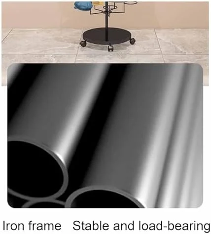 استند کلاه متحرک، استند چرخشی کلاه فروشگاهی، آویز کلاه فلزی ایستاده با چرخ برای کلاه گیس، کلاه کپ، کلاه بیسبال