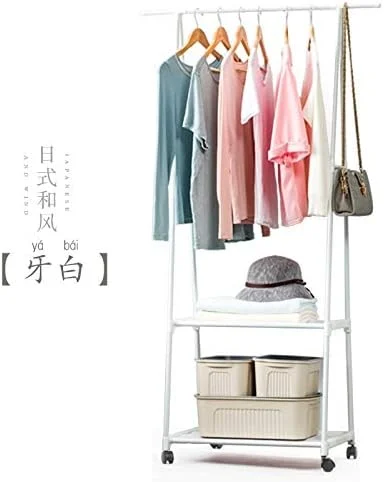 چوب لباسی چند منظوره مثلثی با چرخ و قابلیت جابجایی مناسب اتاق خواب (رنگ: سفید) چوب لباسی چند منظوره مثلثی با چرخ و قابلیت جابجایی مناسب اتاق خواب (رنگ: سفید)