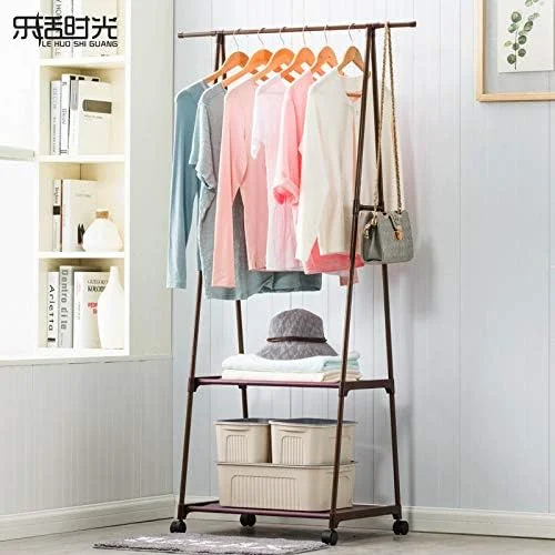 چوب لباسی چند منظوره مثلثی با چرخ و قابلیت جابجایی مناسب اتاق خواب (رنگ: سفید)