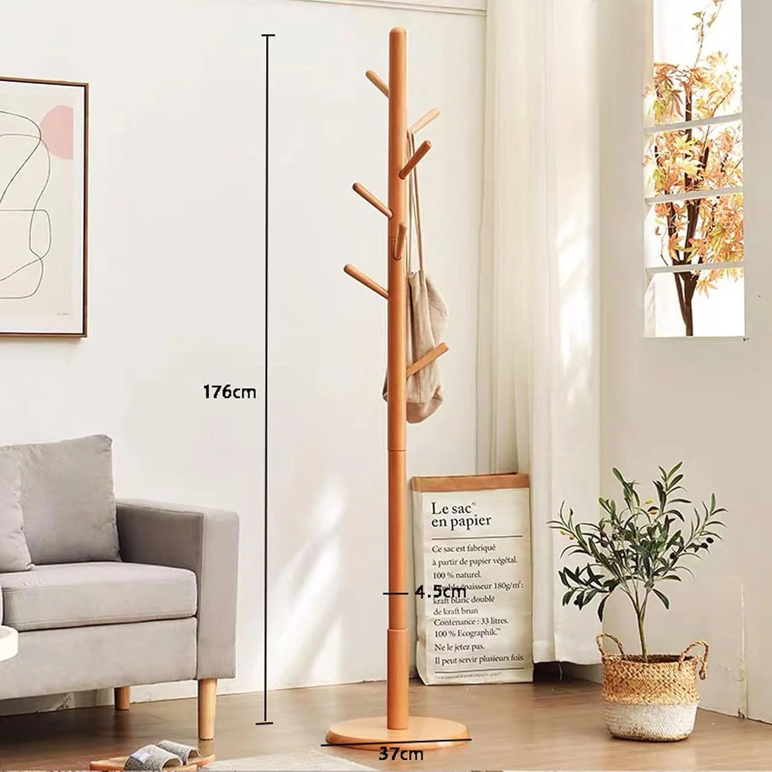 چوب لباسی ایستاده چوبی، آویز لباس، چوب لباسی چوبی جامد برای لباس/کیف/کلاه، صرفه جویی در فضا برای ورودی، اتاق خواب، دفتر، مکان های باریک چوب لباسی ایستاده چوبی، آویز لباس، چوب لباسی چوبی جامد برای لباس/کیف/کلاه، صرفه جویی در فضا برای ورودی، اتاق خواب، دفتر، مکان های باریک