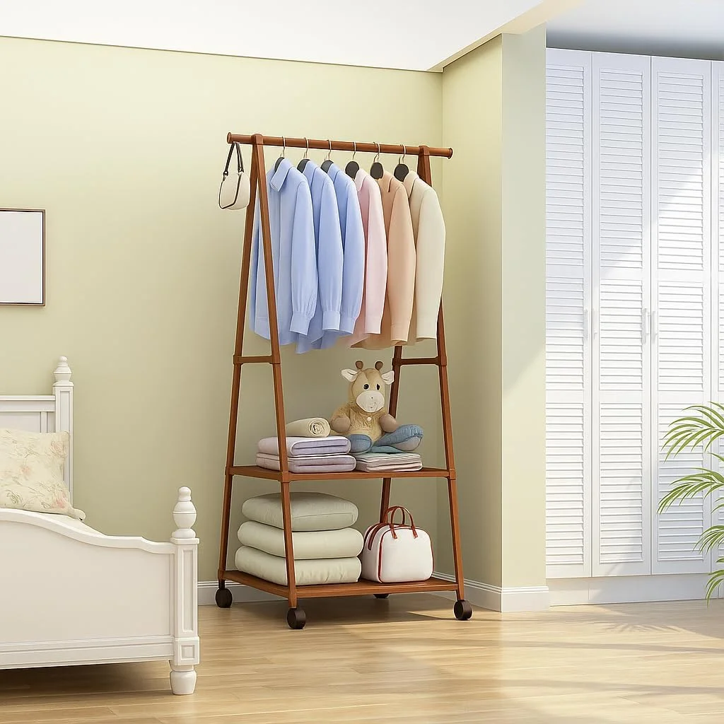 رخت آویز چند منظوره Fitto، قابل جابجایی برای اتاق خواب، آویز لباس، با چرخ، چوب لباسی مثلثی ایستاده، پایه رخت آویز، رنگ: LYJ3 2 رخت آویز چند منظوره Fitto، قابل جابجایی برای اتاق خواب، آویز لباس، با چرخ، چوب لباسی مثلثی ایستاده، پایه رخت آویز، رنگ: LYJ3 2