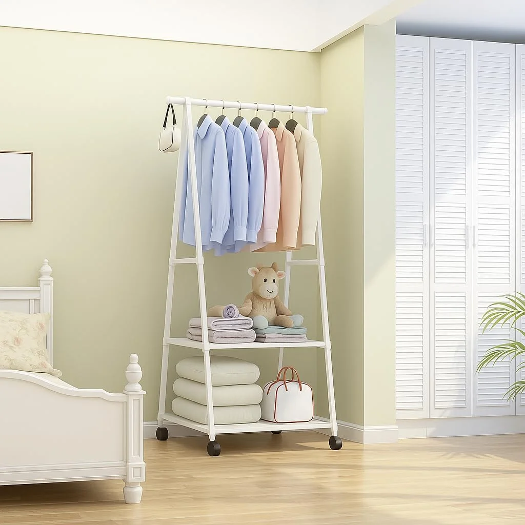 رخت آویز چند منظوره Fitto، قابل جابجایی برای اتاق خواب، آویز لباس، با چرخ، چوب لباسی مثلثی ایستاده، پایه رخت آویز، رنگ: LYJ3 2 رخت آویز چند منظوره Fitto، قابل جابجایی برای اتاق خواب، آویز لباس، با چرخ، چوب لباسی مثلثی ایستاده، پایه رخت آویز، رنگ: LYJ3 2