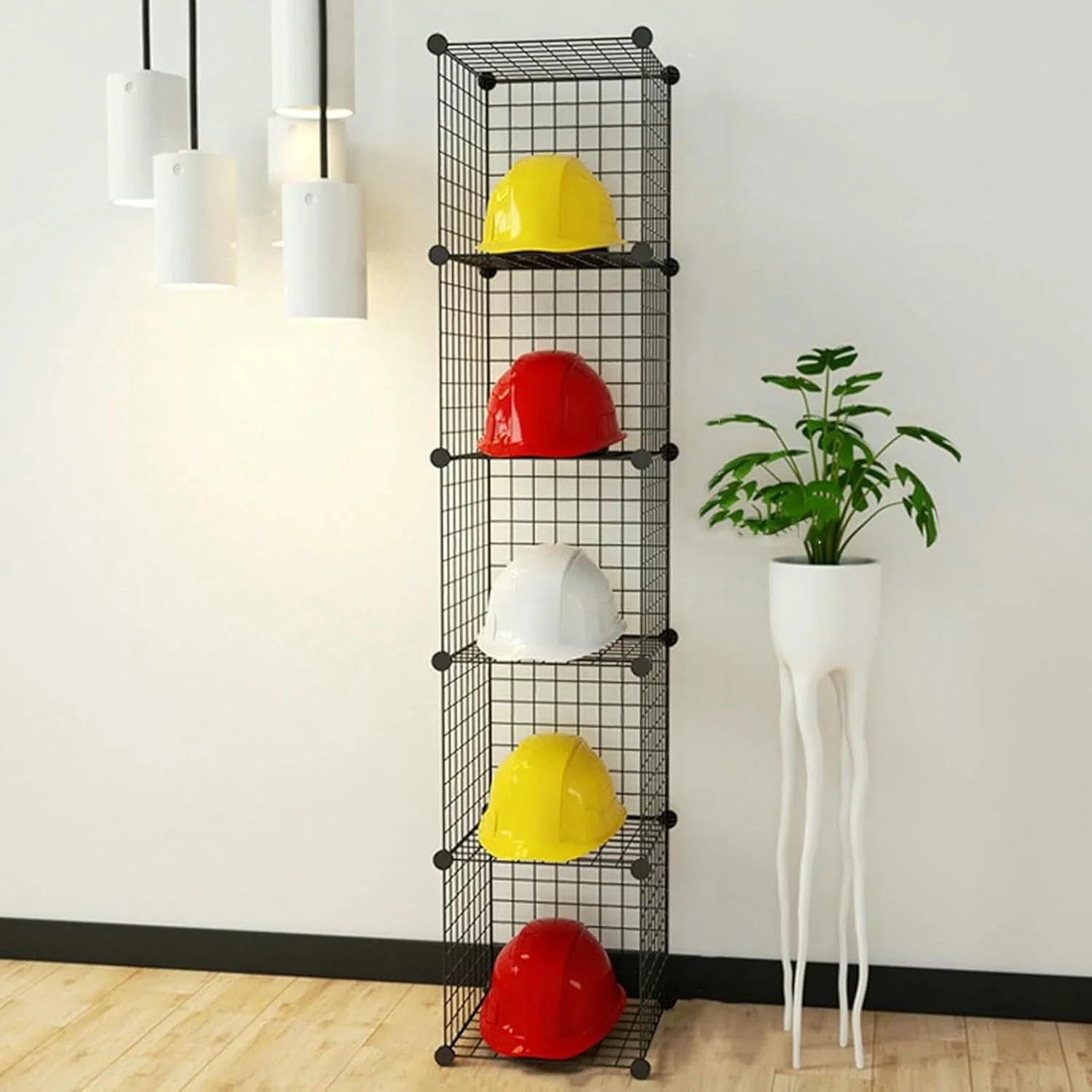 قفسه نمایش کلاه ایمنی فلزی چند منظوره، استند ایستاده برای نگهداری کلاه کاسکت موتور سیکلت، قفسه های قابل انباشت برای کلاه بیسبال، سازمان دهنده تجاری