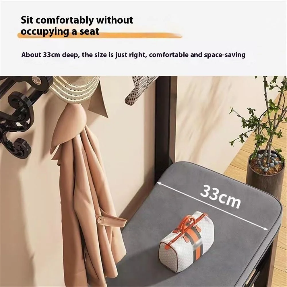 نیمکت ورودی چند منظوره و ساده منزل با صندلی تعویض لباس، ایوان، محل نگهداری لباس، کفش، جاکفشی ایستاده با فضای ذخیره سازی (60 سانتی متر)