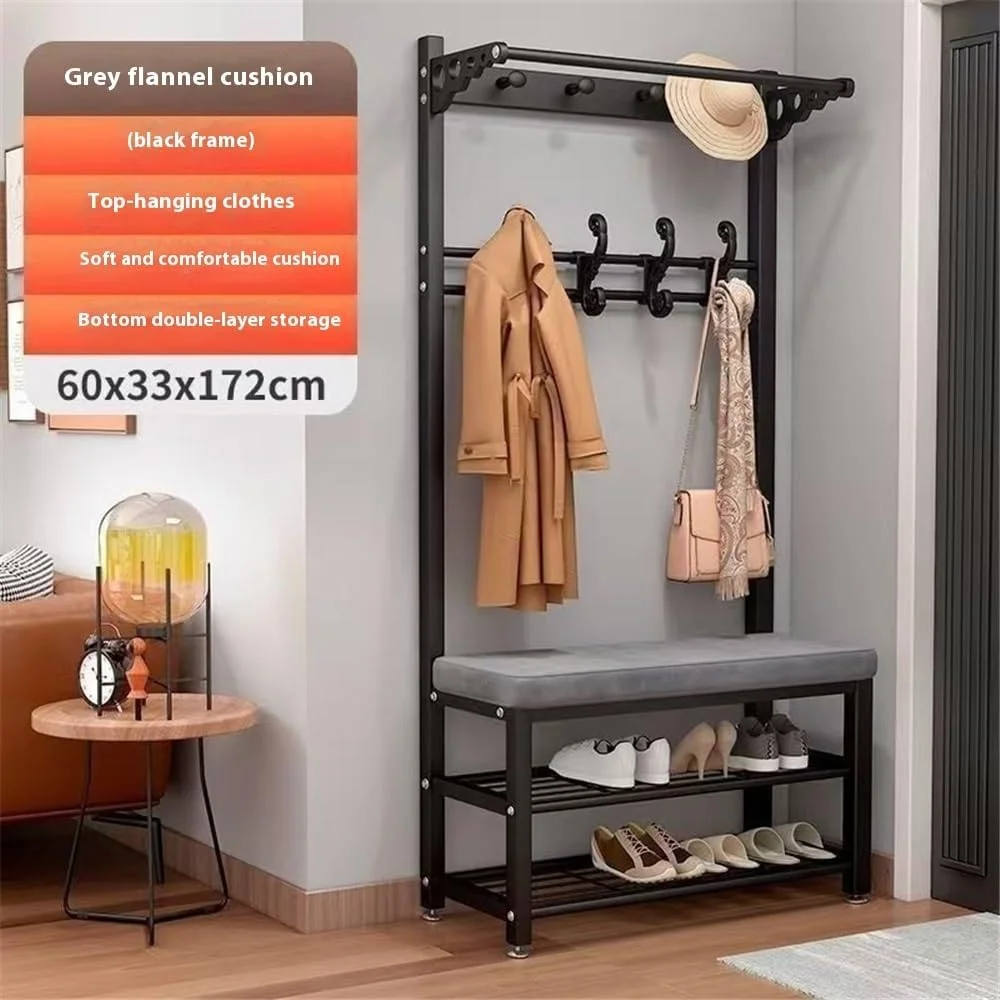 نیمکت ورودی چند منظوره و ساده منزل با صندلی تعویض لباس، ایوان، محل نگهداری لباس، کفش، جاکفشی ایستاده با فضای ذخیره سازی (60 سانتی متر)