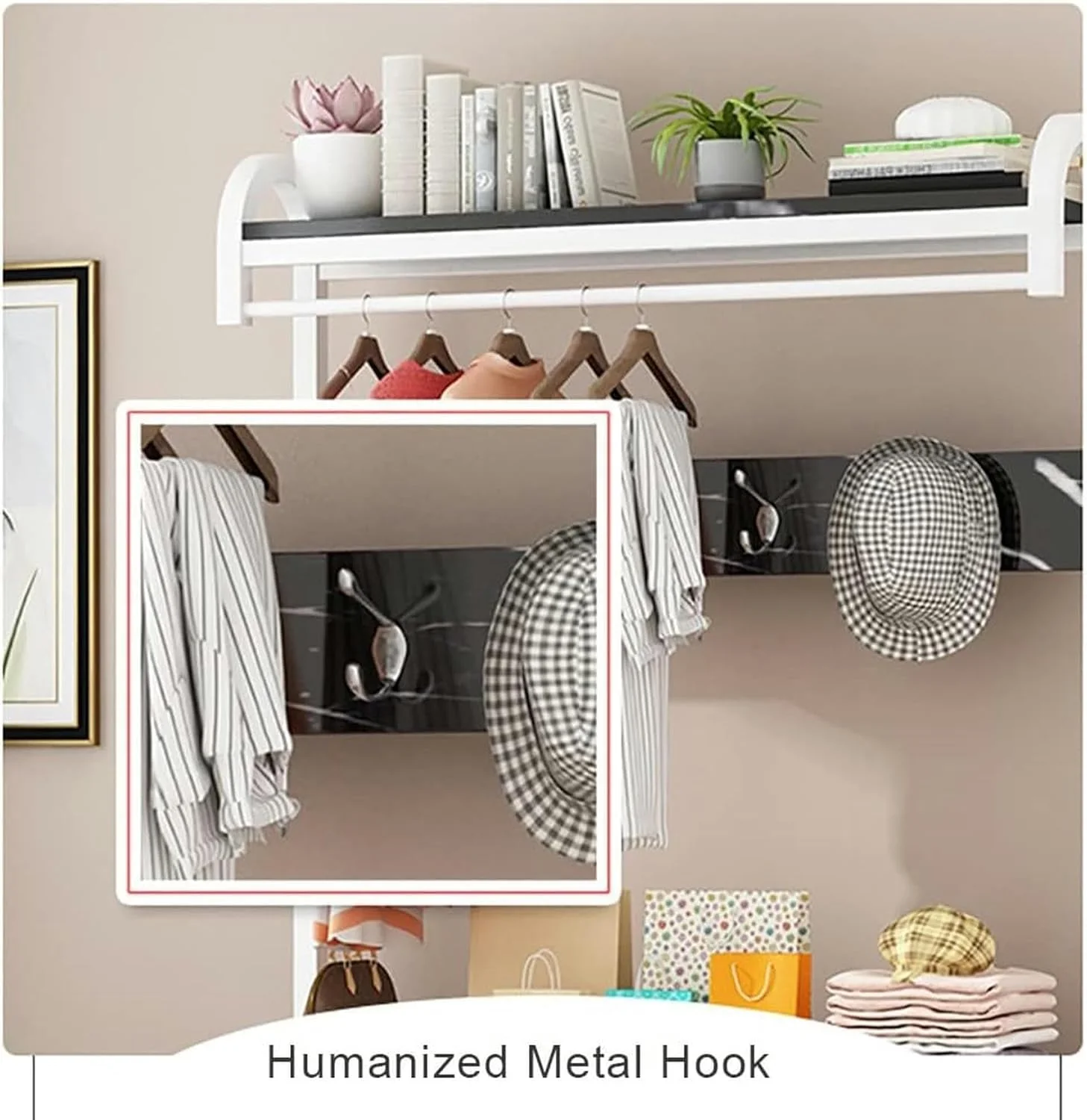 جالباسی فلزی، چند منظوره برای راهرو، دارای نشیمن، چوب لباسی با 4 قلاب قابل جابجایی، ارتفاع 180 سانتی متر، طراحی صنعتی، رنگ مشکی (E-60X30X180Cm) جالباسی فلزی، چند منظوره برای راهرو، دارای نشیمن، چوب لباسی با 4 قلاب قابل جابجایی، ارتفاع 180 سانتی متر، طراحی صنعتی، رنگ مشکی (E-60X30X180Cm)