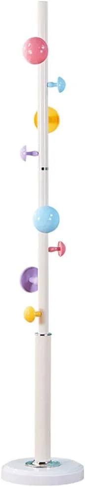 رخت آویز ایستاده فلزی طرح قارچ مناسب لباس، کلاه و غیره، مناسب اتاق خواب کودک - صورتی/سفید