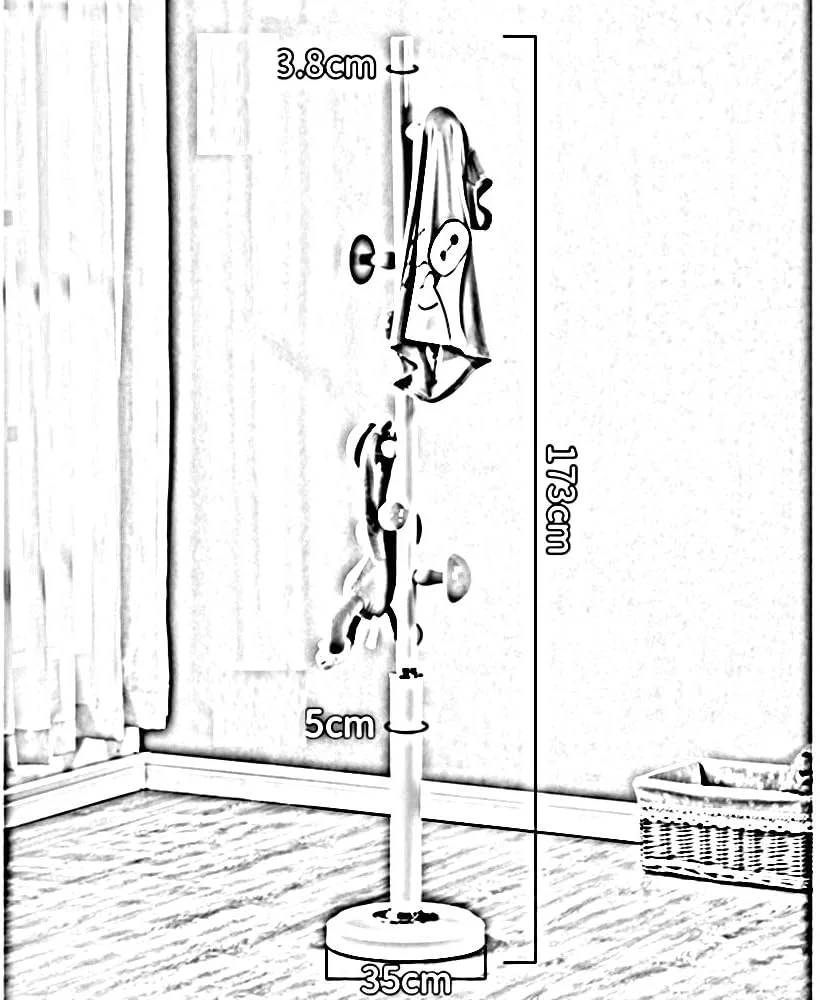 رخت آویز ایستاده فلزی طرح قارچ مناسب لباس، کلاه و غیره، مناسب اتاق خواب کودک - صورتی/سفید رخت آویز ایستاده فلزی طرح قارچ مناسب لباس، کلاه و غیره، مناسب اتاق خواب کودک - صورتی/سفید