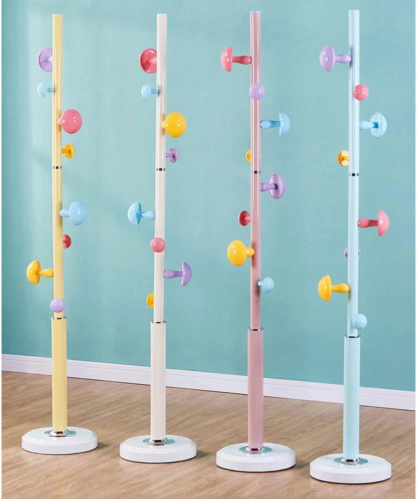 رخت آویز ایستاده فلزی طرح قارچ مناسب لباس، کلاه و غیره، مناسب اتاق خواب کودک - صورتی/سفید رخت آویز ایستاده فلزی طرح قارچ مناسب لباس، کلاه و غیره، مناسب اتاق خواب کودک - صورتی/سفید