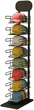 قفسه کلاه باریک و بلند برای فضای کوچک، برج عمودی کلاه برای ورودی گاراژ کمد گوشه، قفسه نمایش فلزی قفسه کلاه باریک و بلند برای فضای کوچک، برج عمودی کلاه برای ورودی گاراژ کمد گوشه، قفسه نمایش فلزی