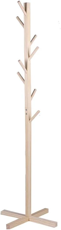چوب لباسی ایستاده چوبی NDNCZDHC با 8 آویز، رخت آویز ایستاده با پایه محکم، جالباسی ساده برای اتاق خواب، راهرو، دفتر کار چوب لباسی ایستاده چوبی NDNCZDHC با 8 آویز، رخت آویز ایستاده با پایه محکم، جالباسی ساده برای اتاق خواب، راهرو، دفتر کار