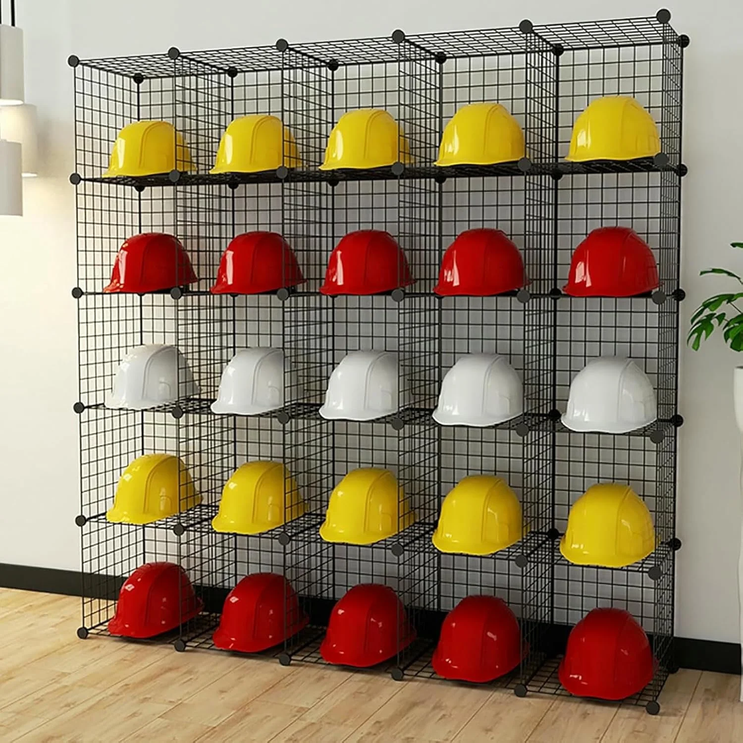 قفسه فلزی نظم دهنده کلاه، قفسه های چند طبقه برای کلاه های ایمنی، سازمان دهنده مکعبی فلزی صرفه جویی در فضا برای کارگاه و سایت ساخت و ساز قفسه فلزی نظم دهنده کلاه، قفسه های چند طبقه برای کلاه های ایمنی، سازمان دهنده مکعبی فلزی صرفه جویی در فضا برای کارگاه و سایت ساخت و ساز