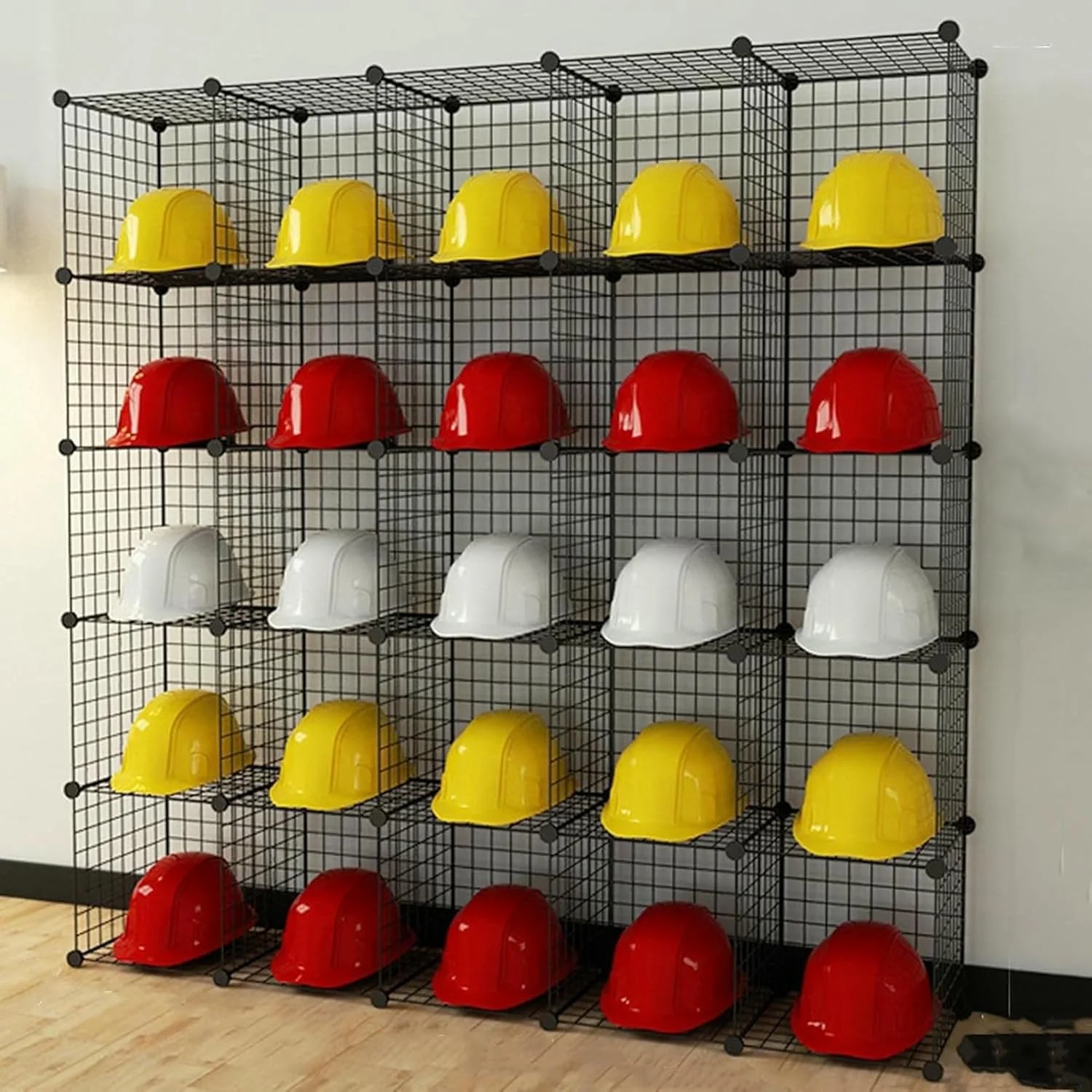 قفسه فلزی نگهدارنده کلاه، سبد ذخیره سازی چند منظوره و قابل انباشت کلاه، استند نمایش کلاه کاسکت موتور سیکلت و کلاه بیسبال (185×37×185 سانتی متر) قفسه فلزی نگهدارنده کلاه، سبد ذخیره سازی چند منظوره و قابل انباشت کلاه، استند نمایش کلاه کاسکت موتور سیکلت و کلاه بیسبال (185×37×185 سانتی متر)