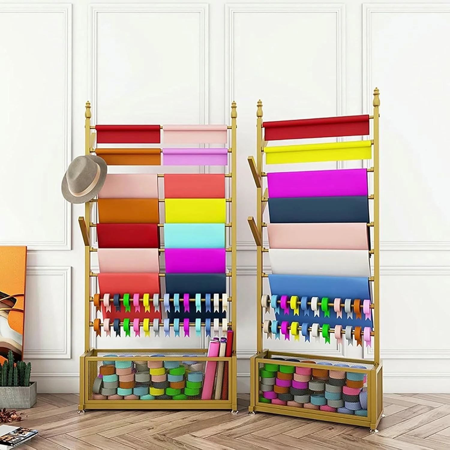 قفسه نگهدارنده روبان، استند ایستاده تجاری و مقاوم برای فروشگاه های گل (C-70X35X180Cm) قفسه نگهدارنده روبان، استند ایستاده تجاری و مقاوم برای فروشگاه های گل (C-70X35X180Cm)