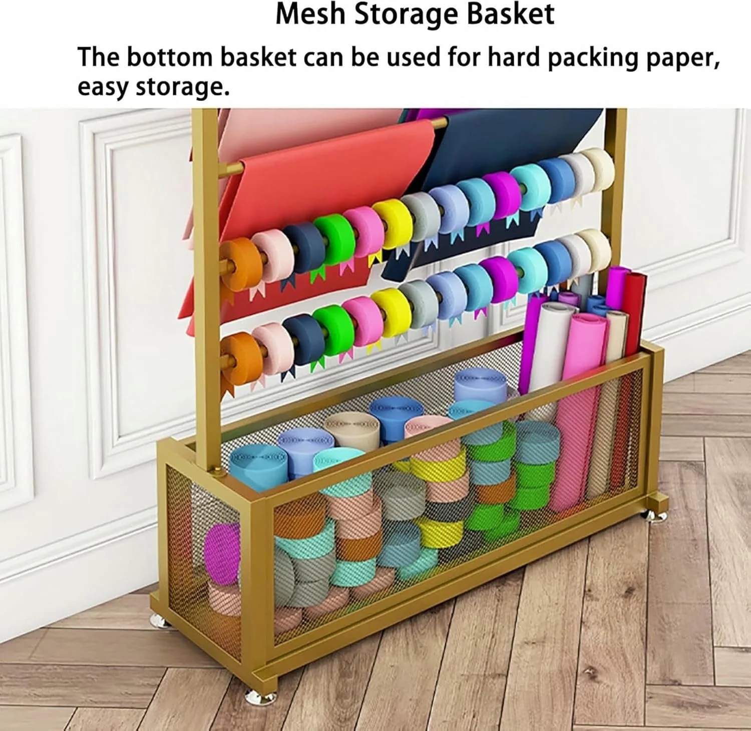 قفسه نگهدارنده روبان، استند ایستاده تجاری و مقاوم برای فروشگاه های گل (C-70X35X180Cm) قفسه نگهدارنده روبان، استند ایستاده تجاری و مقاوم برای فروشگاه های گل (C-70X35X180Cm)