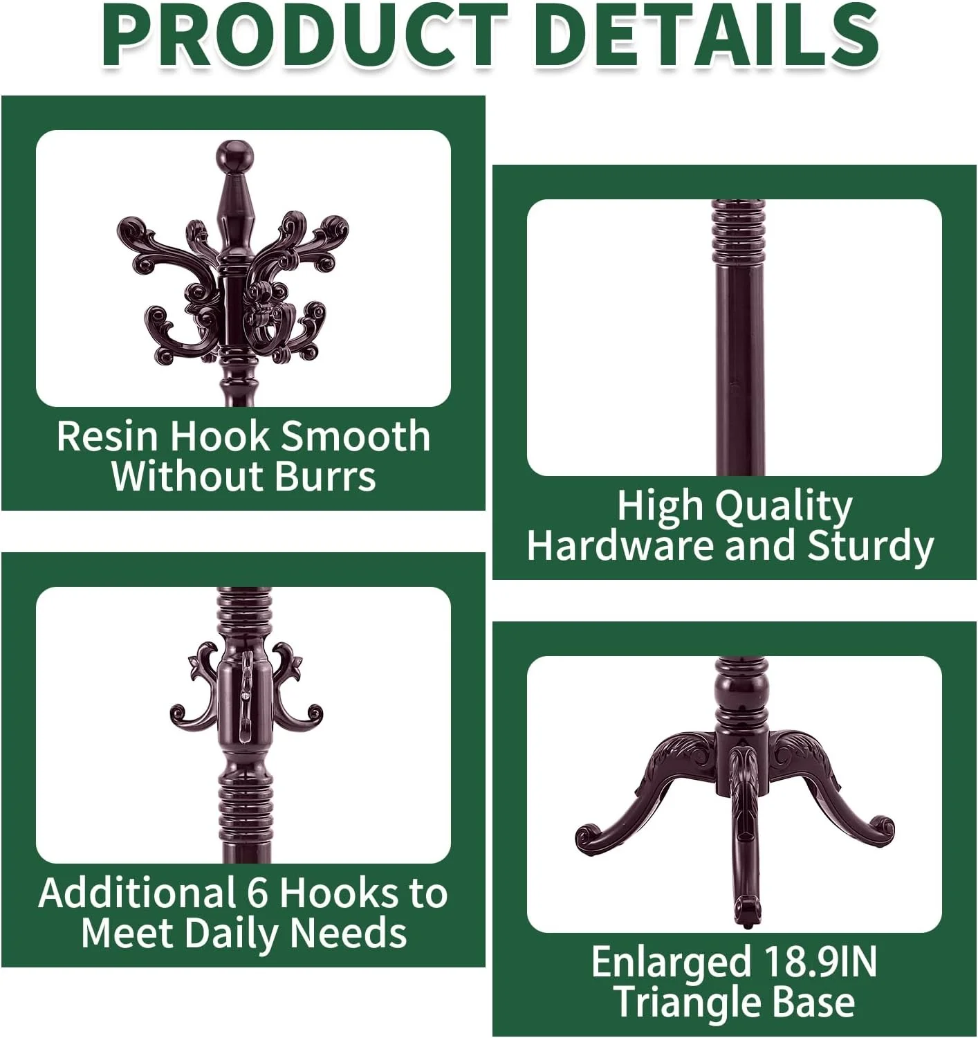 جالباسی ایستاده چوبی OIRUMIE، جالباسی چوبی محکم با پایه مثلثی، جالباسی سنگین با 14 آویز، جالباسی درختی چوبی برای ورودی، دفتر جالباسی ایستاده چوبی OIRUMIE، جالباسی چوبی محکم با پایه مثلثی، جالباسی سنگین با 14 آویز، جالباسی درختی چوبی برای ورودی، دفتر