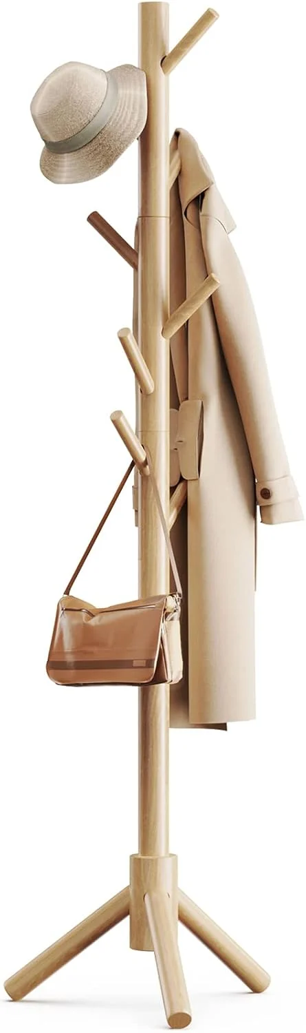 جالباسی ایستاده چوبی پیپیشل، جالباسی درختی قابل تنظیم، آویز درختی مستقل با 4 بخش و 8 قلاب، مناسب برای خانه/اتاق خواب/دفتر/راهرو/ورودی جالباسی ایستاده چوبی پیپیشل، جالباسی درختی قابل تنظیم، آویز درختی مستقل با 4 بخش و 8 قلاب، مناسب برای خانه/اتاق خواب/دفتر/راهرو/ورودی