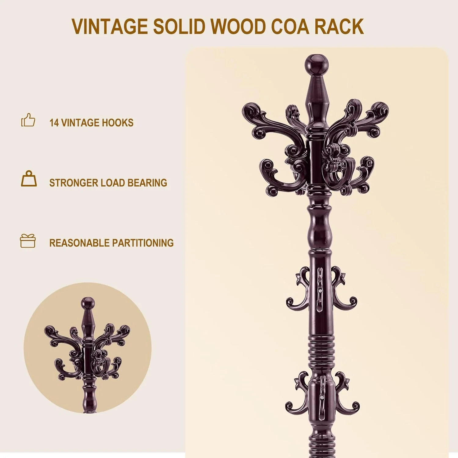 جالباسی ایستاده چوبی OIRUMIE، جالباسی چوبی محکم با پایه مثلثی، جالباسی سنگین با 14 آویز، جالباسی درختی چوبی برای ورودی، دفتر جالباسی ایستاده چوبی OIRUMIE، جالباسی چوبی محکم با پایه مثلثی، جالباسی سنگین با 14 آویز، جالباسی درختی چوبی برای ورودی، دفتر