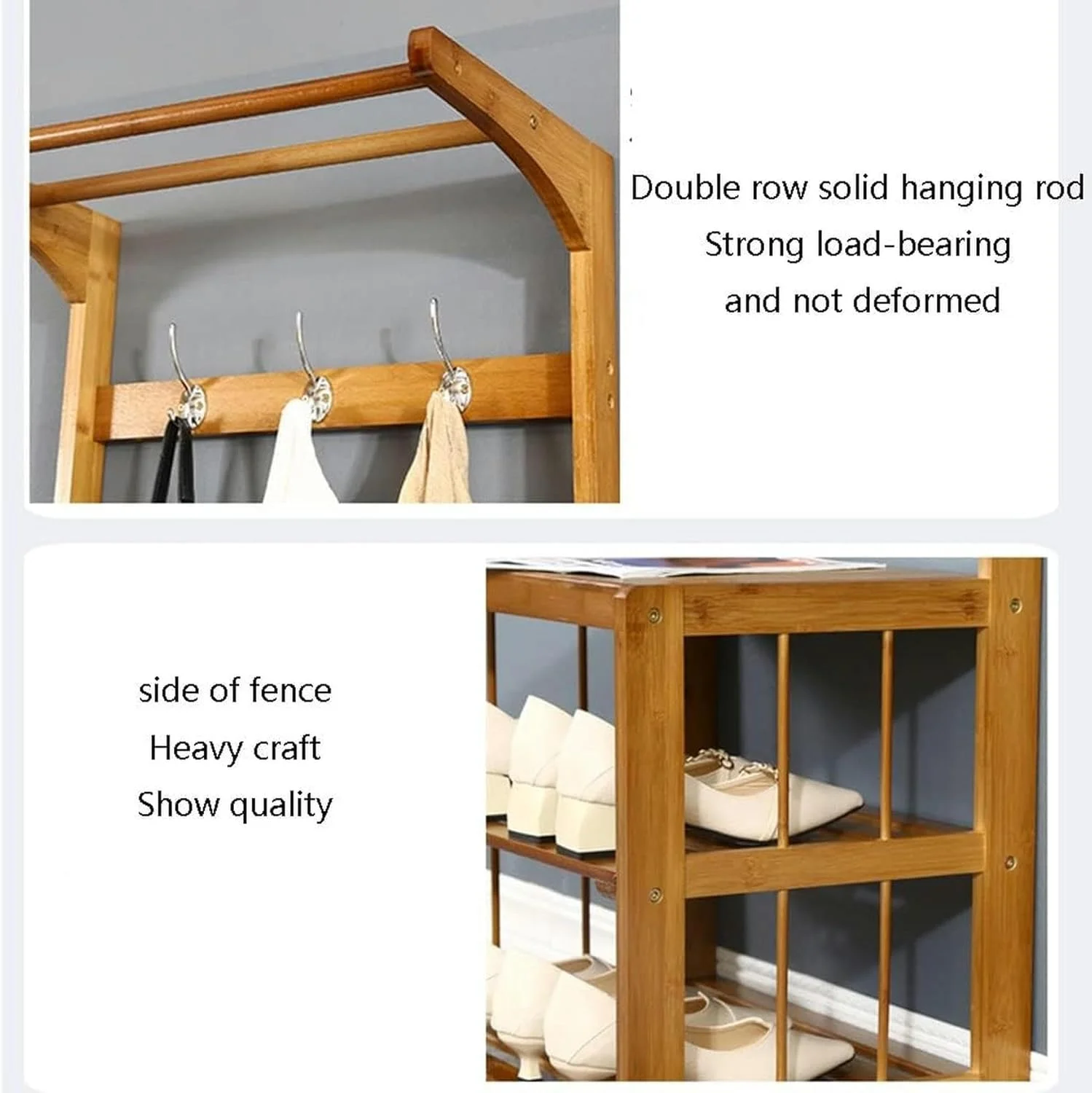 جالباسی و جاکفشی چند منظوره با قلاب های فلزی و دو طبقه فضای ذخیره سازی Deservo (قهوه ای - 79.5X34.5X170 سانتی متر) جالباسی و جاکفشی چند منظوره با قلاب های فلزی و دو طبقه فضای ذخیره سازی Deservo (قهوه ای - 79.5X34.5X170 سانتی متر)