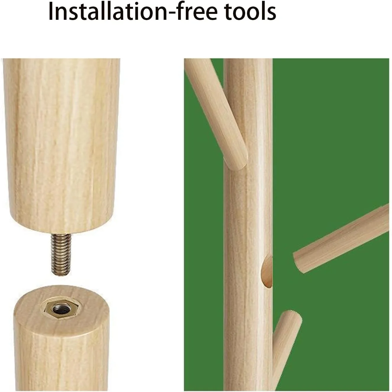 چوب لباسی ایستاده پلاتو با قلاب، رخت آویز چوبی ایستاده با قفسه، درخت لباس محکم برای خانه/اتاق خواب/اداره/راهرو/ورودی (سفید) چوب لباسی ایستاده پلاتو با قلاب، رخت آویز چوبی ایستاده با قفسه، درخت لباس محکم برای خانه/اتاق خواب/اداره/راهرو/ورودی (سفید)