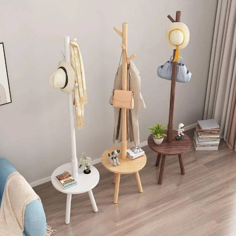 چوب لباسی ایستاده پلاتو با قلاب، رخت آویز چوبی ایستاده با قفسه، درخت لباس محکم برای خانه/اتاق خواب/اداره/راهرو/ورودی (سفید) چوب لباسی ایستاده پلاتو با قلاب، رخت آویز چوبی ایستاده با قفسه، درخت لباس محکم برای خانه/اتاق خواب/اداره/راهرو/ورودی (سفید)