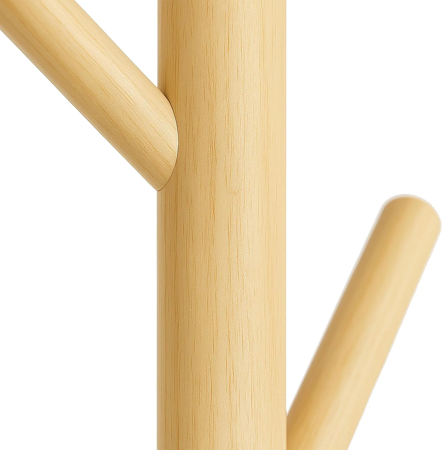 جالباسی ایستاده طرح درخت Relaxdays، ابعاد 177x30x30 سانتی متر، 8 آویز، سه ارتفاع مختلف، چوب رابر و MDF، رنگ طبیعی