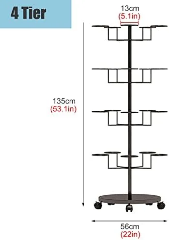 استند کلاه ایستاده با طراحی چند لایه، مناسب برای کلاههای بیسبال، کلاههای کابویی و کلاههای لبهدار، دارای چرخهای قفلدار و ظرفیت بزرگ استند کلاه ایستاده با طراحی چند لایه، مناسب برای کلاههای بیسبال، کلاههای کابویی و کلاههای لبهدار، دارای چرخهای قفلدار و ظرفیت بزرگ