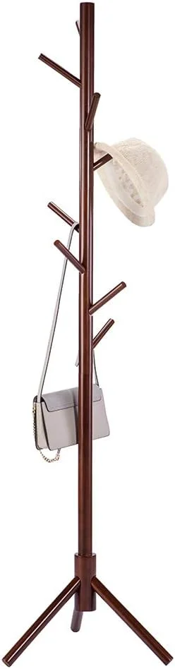 چوب لباسی ایستاده چوبی از جنس رابر وود، مناسب برای کلاه و لباس، دارای ۸ آویز، طراحی مدرن و چند منظوره، ساخته شده از مواد طبیعی، مونتاژ آسان چوب لباسی ایستاده چوبی از جنس رابر وود، مناسب برای کلاه و لباس، دارای ۸ آویز، طراحی مدرن و چند منظوره، ساخته شده از مواد طبیعی، مونتاژ آسان