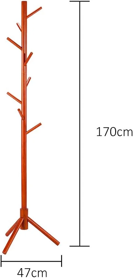 چوب لباسی ایستاده چوبی از جنس رابر وود، مناسب برای کلاه و لباس، دارای ۸ آویز، طراحی مدرن و چند منظوره، ساخته شده از مواد طبیعی، مونتاژ آسان