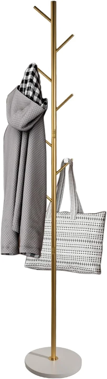 جالباسی ایستاده SKY-TOUCH با ۷ آویز، جالباسی درختی با پایه گرد مرمری، جالباسی ورودی برای کیف، لباس، شال، مناسب راهرو، اتاق خواب، اتاق نشیمن، طلایی - ۱۷۰*۳۰*۳۰ سانتی متر جالباسی ایستاده SKY-TOUCH با ۷ آویز، جالباسی درختی با پایه گرد مرمری، جالباسی ورودی برای کیف، لباس، شال، مناسب راهرو، اتاق خواب، اتاق نشیمن، طلایی - ۱۷۰*۳۰*۳۰ سانتی متر