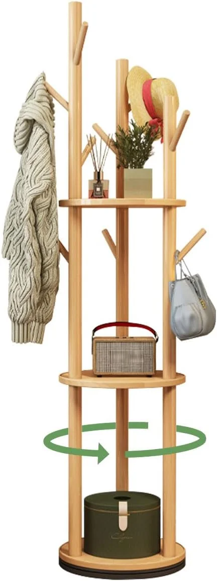 رخت آویز چرخشی، رخت آویز ایستاده با 3 طبقه و 9 قلاب، درخت لباس، پایه رخت آویز محکم و با مونتاژ آسان برای ورودی (طبیعی، 40 x 40 x 165 سانتی متر) رخت آویز چرخشی، رخت آویز ایستاده با 3 طبقه و 9 قلاب، درخت لباس، پایه رخت آویز محکم و با مونتاژ آسان برای ورودی (طبیعی، 40 x 40 x 165 سانتی متر)