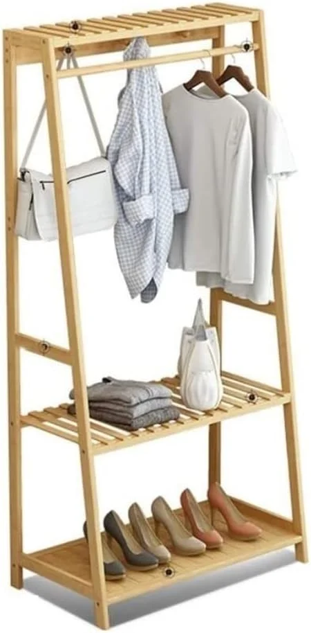 رخت آویز ایستاده زمینی، ریل لباس قابل تنظیم و مقاوم، قفسه لباس تاشو با قلاب برای کفش، کلاه، شال گردن، مناسب برای ورودی (طبیعی - 80 * 43 * 165 سانتی متر) رخت آویز ایستاده زمینی، ریل لباس قابل تنظیم و مقاوم، قفسه لباس تاشو با قلاب برای کفش، کلاه، شال گردن، مناسب برای ورودی (طبیعی - 80 * 43 * 165 سانتی متر)
