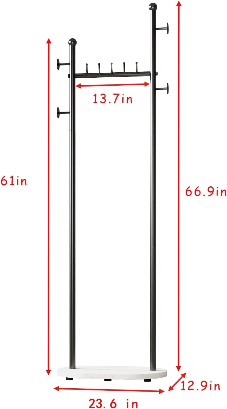 رگال لباس مشکی با قفسه، رخت آویز ایستاده مدرن با پایه مرمری، رگال آویز کت، رگال ایستاده کلاه و کت مناسب بوتیک، اتاق خواب، مشکی رگال لباس مشکی با قفسه، رخت آویز ایستاده مدرن با پایه مرمری، رگال آویز کت، رگال ایستاده کلاه و کت مناسب بوتیک، اتاق خواب، مشکی