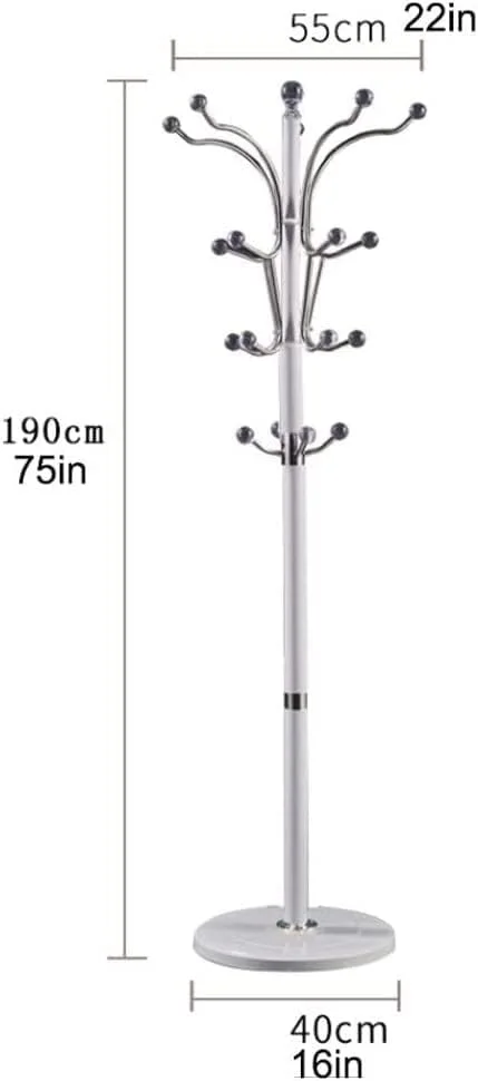 جالباسی ایستاده آلومینیومی صرفه جویی در فضا، آویز سازمان دهنده ایستاده برای کت، کلاه، شال، لباس، جالباسی ورودی (سفید - 190 * 40 سانتی متر) جالباسی ایستاده آلومینیومی صرفه جویی در فضا، آویز سازمان دهنده ایستاده برای کت، کلاه، شال، لباس، جالباسی ورودی (سفید - 190 * 40 سانتی متر)