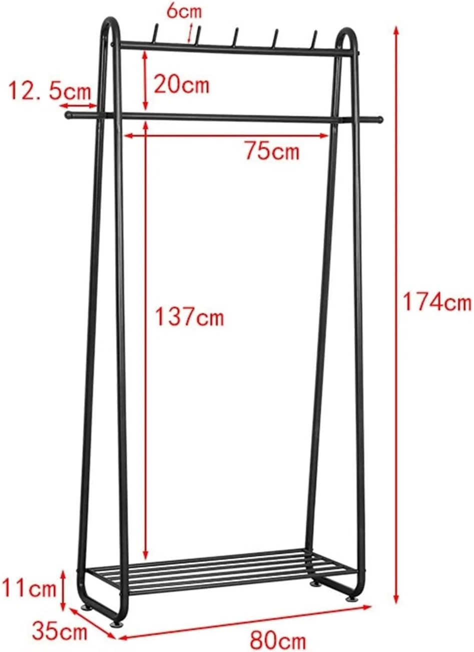 SONGYL-20249 رخت آویز طلایی، قفسه نگهداری اتاق خواب، رخت آویز مدرن خانگی، خشک کن لباس چند منظوره داخلی (مشکی)