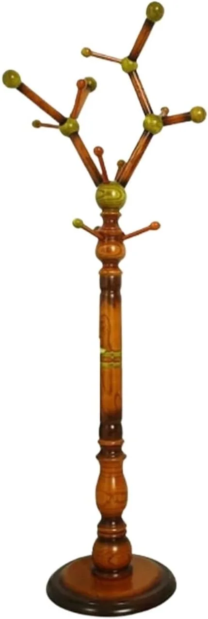 جالباسی ایستاده چوبی با طراحی خلاقانه و پایه گرد برای ورودی منزل، مناسب آویزان کردن کلاه، لباس و شال (قهوه ای - 172 * 42 سانتی متر) جالباسی ایستاده چوبی با طراحی خلاقانه و پایه گرد برای ورودی منزل، مناسب آویزان کردن کلاه، لباس و شال (قهوه ای - 172 * 42 سانتی متر)