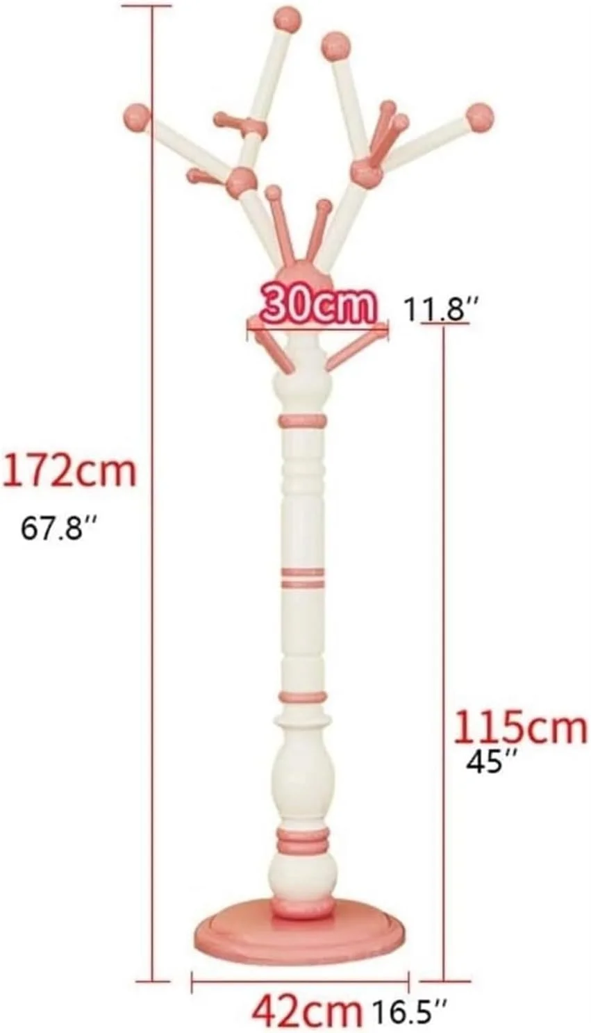 جالباسی ایستاده چوبی با طراحی خلاقانه و پایه گرد برای ورودی منزل، مناسب آویزان کردن کلاه، لباس و شال (قهوه ای - 172 * 42 سانتی متر) جالباسی ایستاده چوبی با طراحی خلاقانه و پایه گرد برای ورودی منزل، مناسب آویزان کردن کلاه، لباس و شال (قهوه ای - 172 * 42 سانتی متر)