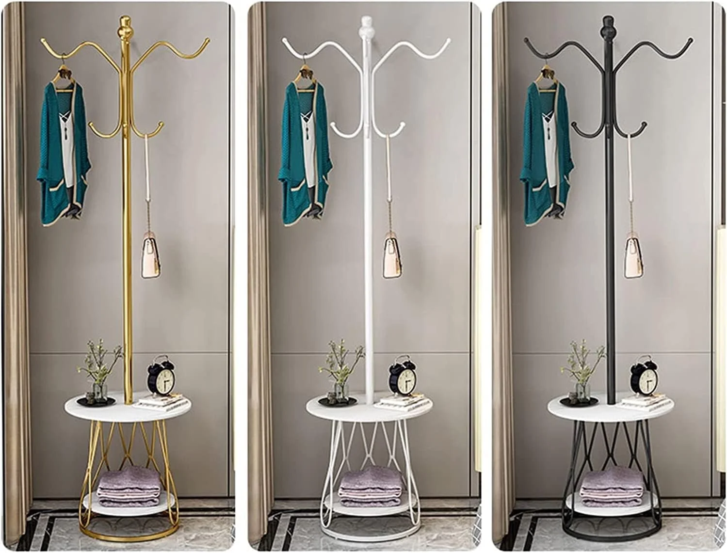 رخت آویز ایستاده با قفسه، فلزی، خلاقانه و کم جا، مناسب اتاق نشیمن، اتاق خواب، آویز لباس، کلاه، کیف دستی، ورودی منزل (مشکی - 40 * 175 سانتی متر) رخت آویز ایستاده با قفسه، فلزی، خلاقانه و کم جا، مناسب اتاق نشیمن، اتاق خواب، آویز لباس، کلاه، کیف دستی، ورودی منزل (مشکی - 40 * 175 سانتی متر)