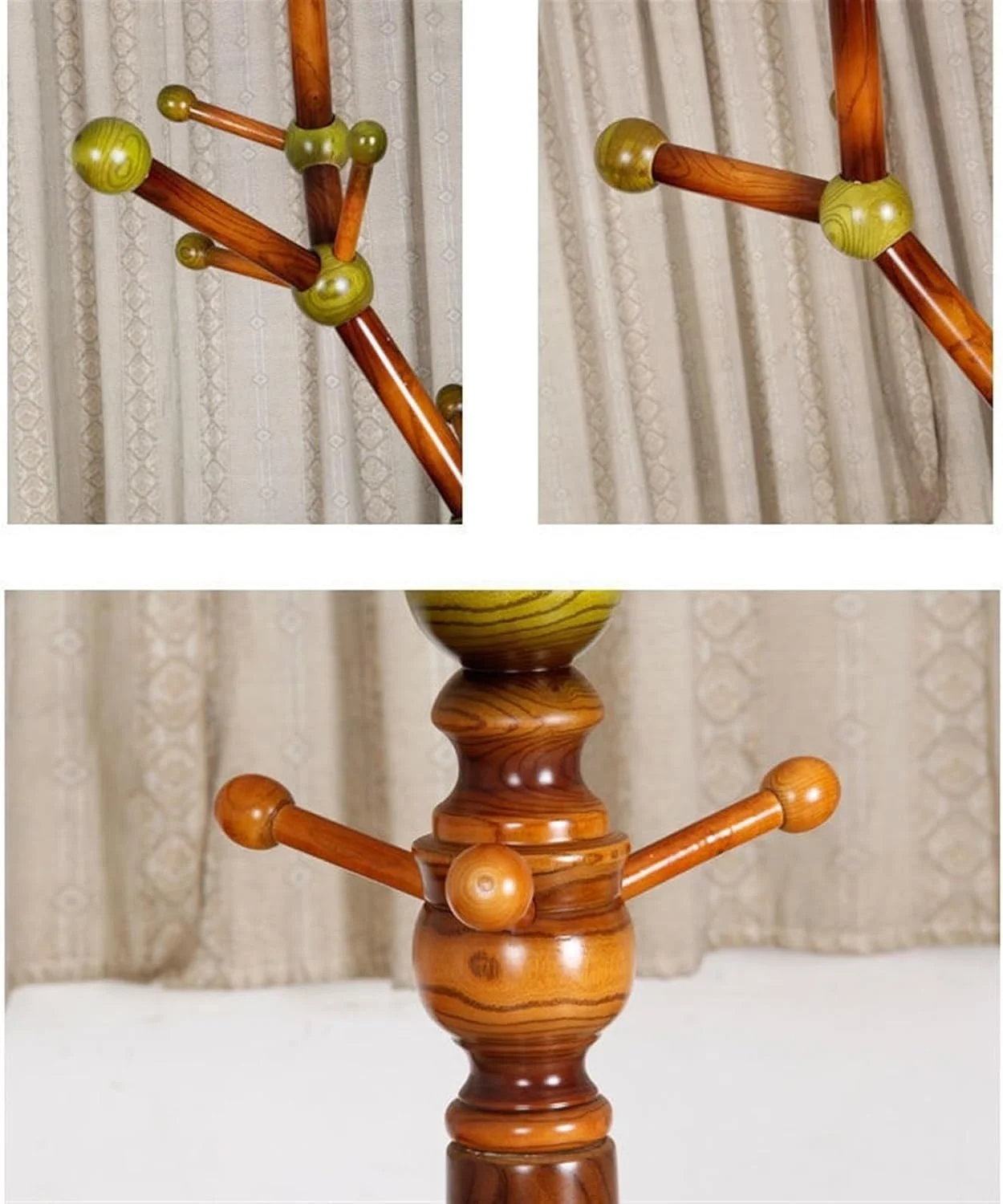 جالباسی ایستاده چوبی با طراحی خلاقانه و پایه گرد برای ورودی منزل، مناسب آویزان کردن کلاه، لباس و شال (قهوه ای - 172 * 42 سانتی متر) جالباسی ایستاده چوبی با طراحی خلاقانه و پایه گرد برای ورودی منزل، مناسب آویزان کردن کلاه، لباس و شال (قهوه ای - 172 * 42 سانتی متر)