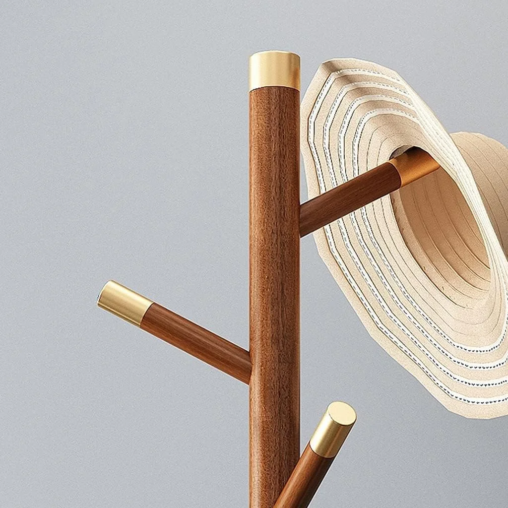 جالباسی ایستاده چوبی کم جا، مونتاژ آسان، روکش مسی، مناسب لباس، کلاه، چتر، رنگ چای، 40 * 185 سانتی متر جالباسی ایستاده چوبی کم جا، مونتاژ آسان، روکش مسی، مناسب لباس، کلاه، چتر، رنگ چای، 40 * 185 سانتی متر